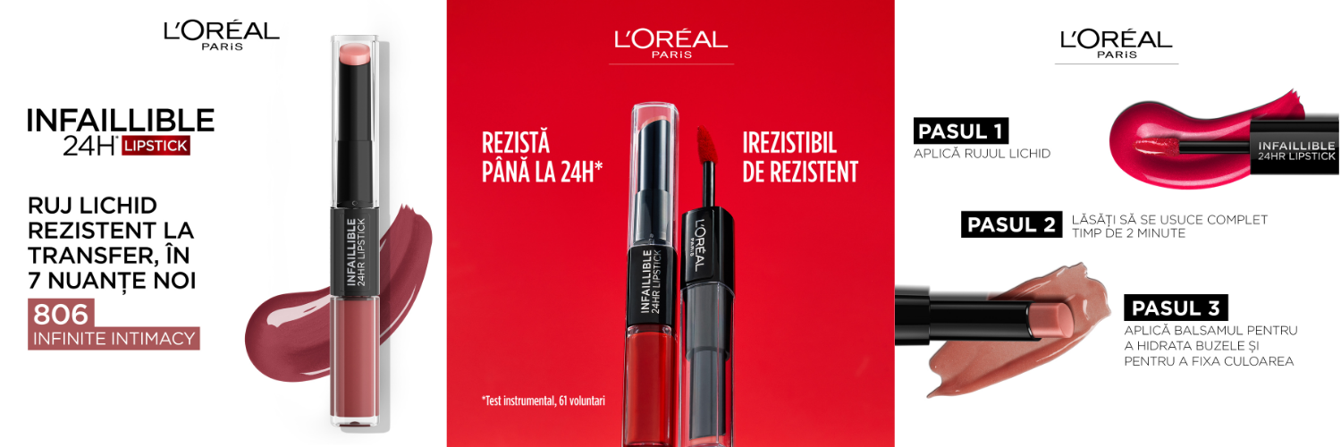 rRuj lichid rezistent la transfer Infaillible 24H 2 Step, Infinite Intimacy, 6.4 ml, Loreal Paris